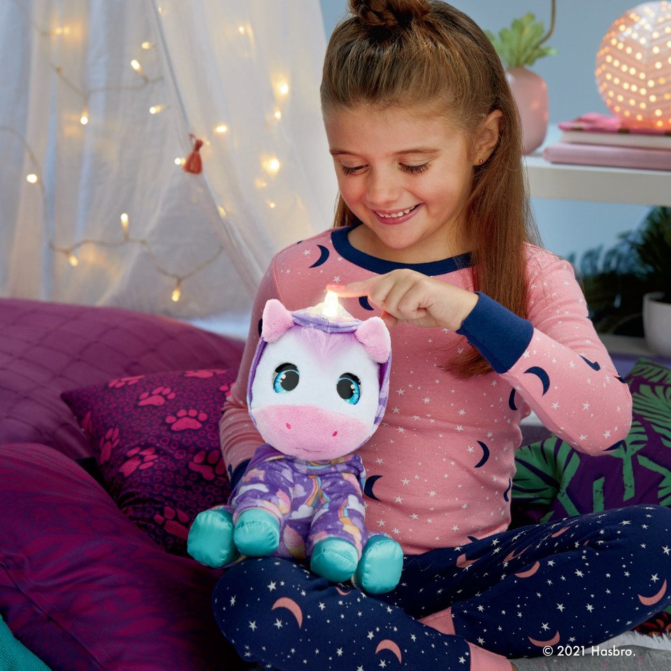 furReal Sweet Jammiecorn interactive unicorn stuffed animal bedtime toy with light up horn for toddlers